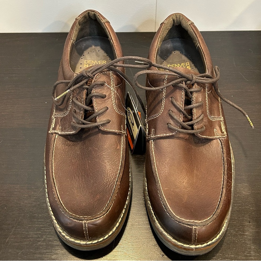 Denver Hayes Quad Comfort Tarantula Anti-Slip Lace Up Leather Loafers Brown